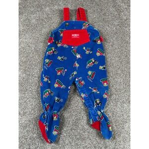 Vintage Mice at Work OshKosh B'Gosh Footie Corduroy Vestbak Overalls 6-9‎ Months